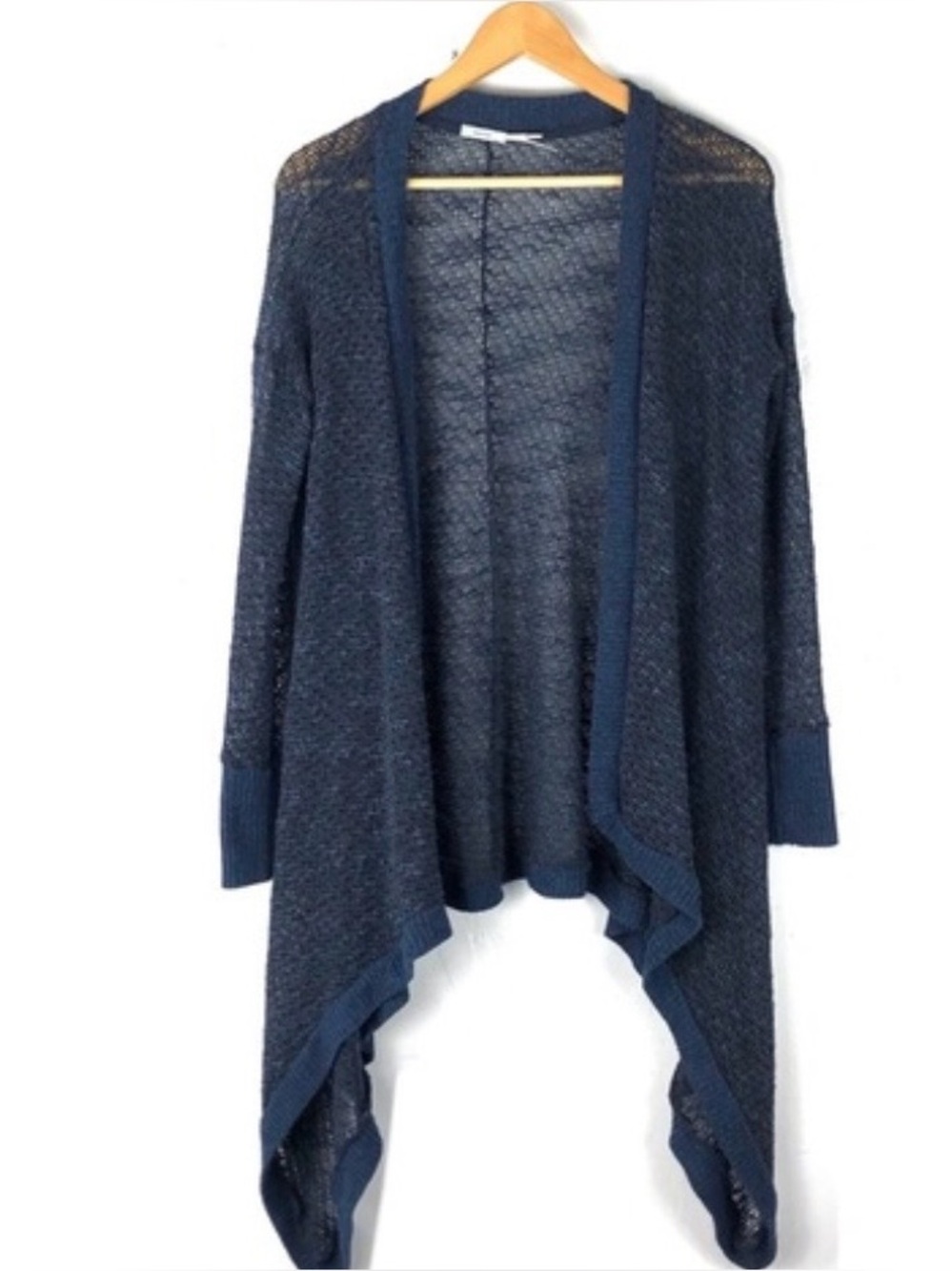 Urban Outfitters Waterfall Open-Front Navy Blue Women's Knit Cardigan Sweater-L